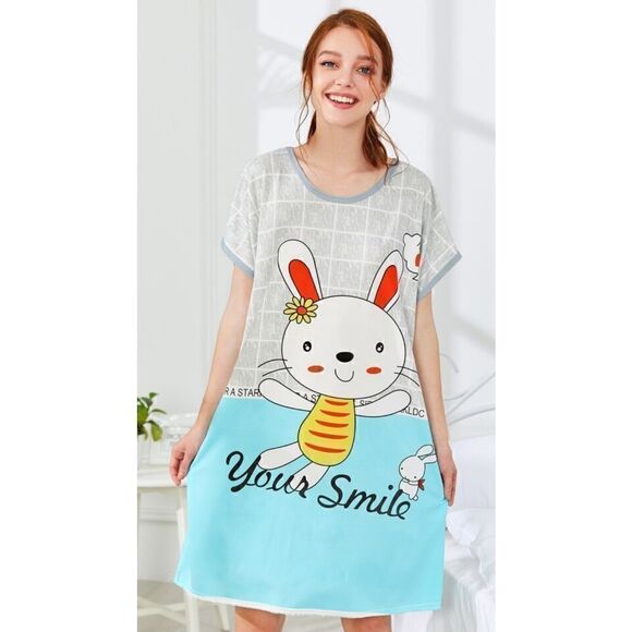 Rabbit Print Nightdress   - Picture 1 of 6